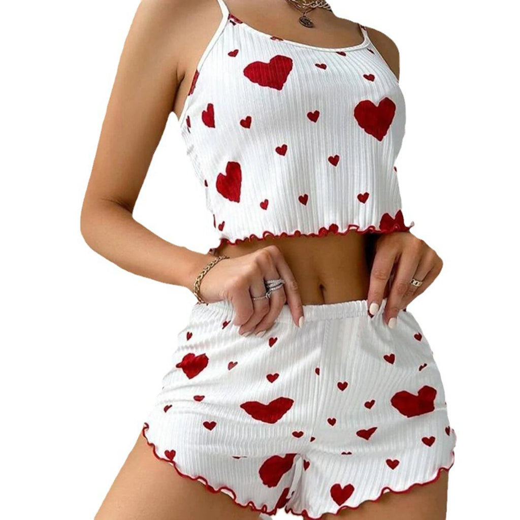 “Ladies’ 2PCS Tank Top & Shorts Pajama Set”
