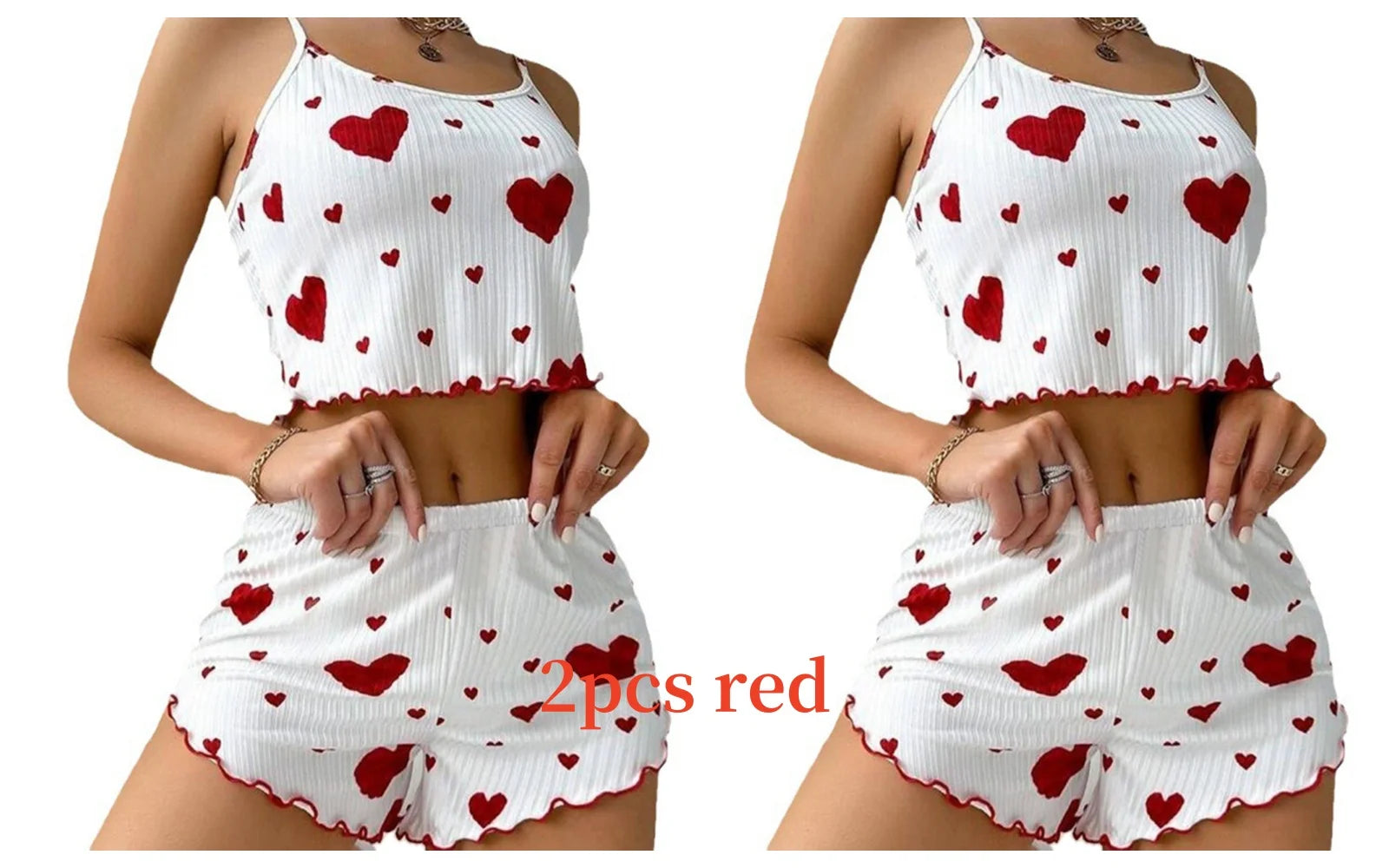 “Ladies’ 2PCS Tank Top & Shorts Pajama Set”