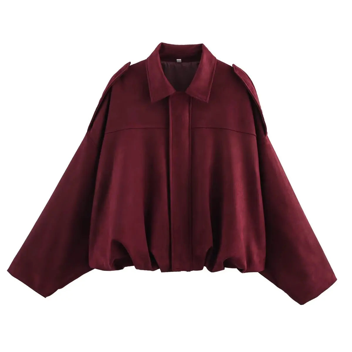 Women’s Suede Oversize Bomber Jacket – Chic Streetwear