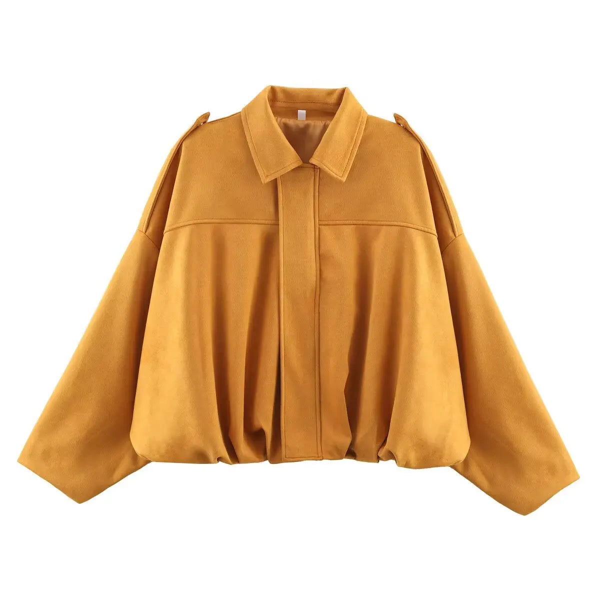 Women’s Suede Oversize Bomber Jacket – Chic Streetwear