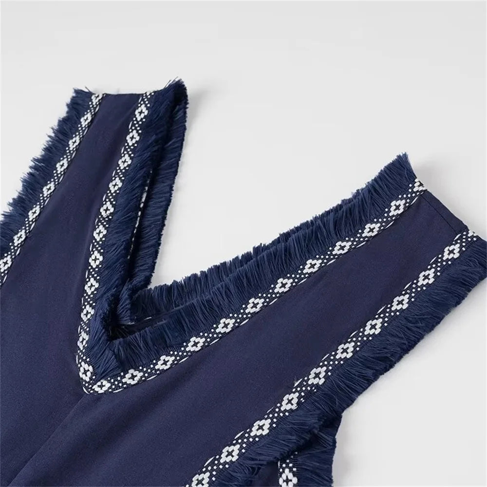 Sleeveless Waist-Tied Dress – Casual Fashion