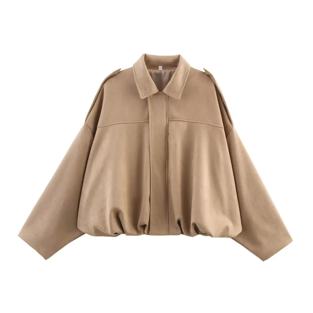 Women’s Suede Oversize Bomber Jacket – Chic Streetwear