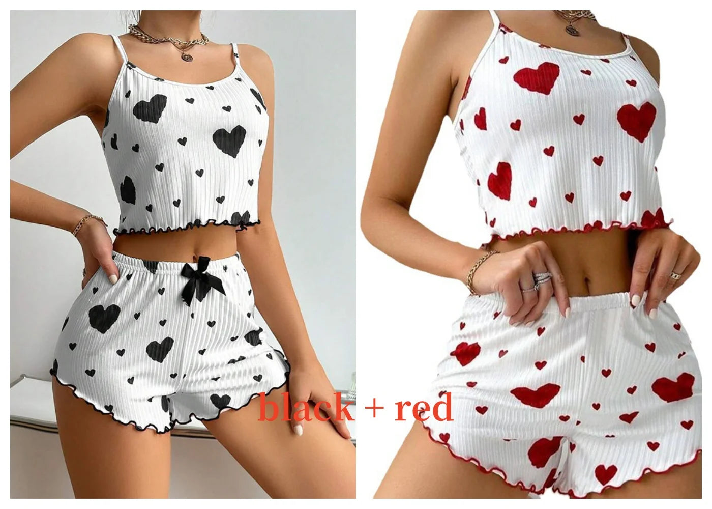 “Ladies’ 2PCS Tank Top & Shorts Pajama Set”