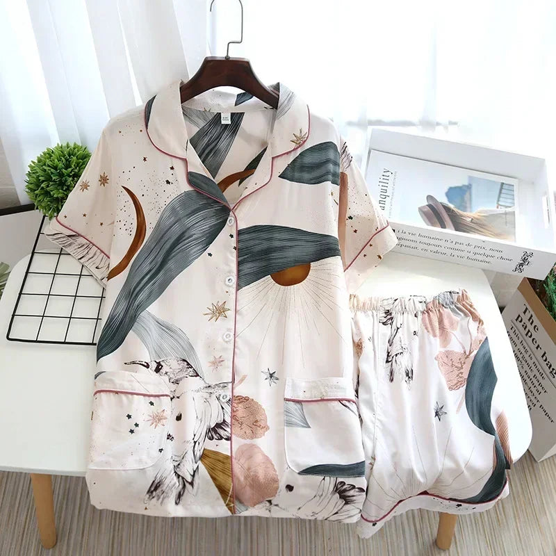 Viscose Pajama Set – Long Sleeve & Trousers