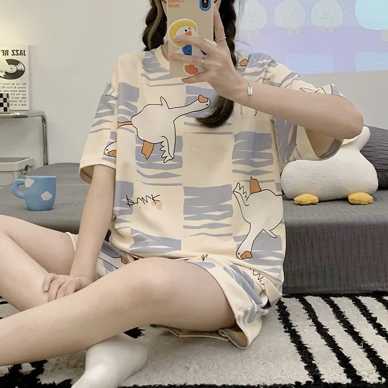 “Lovely Summer Pajamas – Korean Student Style”