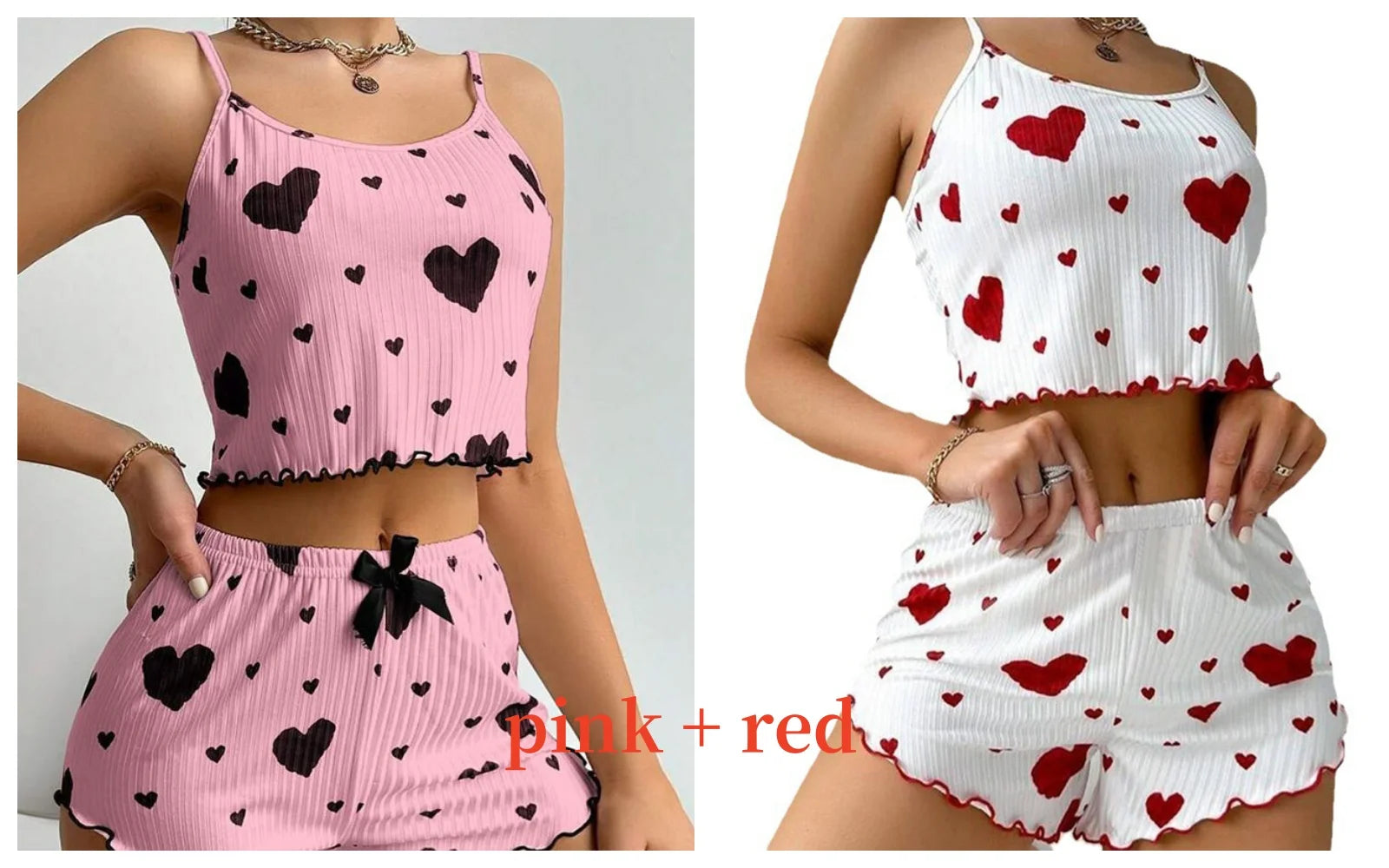 “Ladies’ 2PCS Tank Top & Shorts Pajama Set”