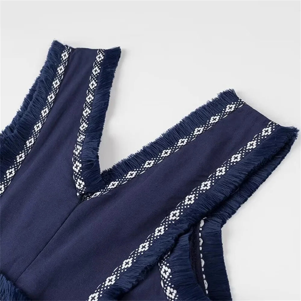 Sleeveless Waist-Tied Dress – Casual Fashion