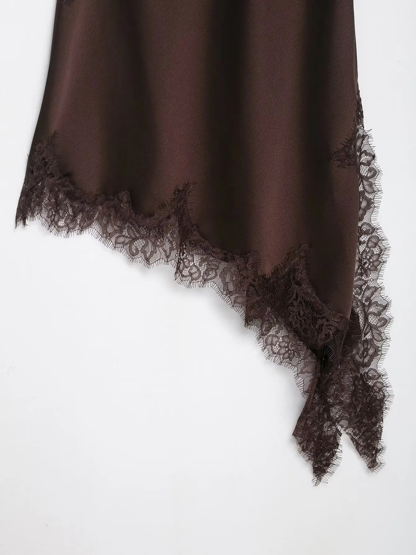 Fashion Lace Hem V-Neck Long Dress