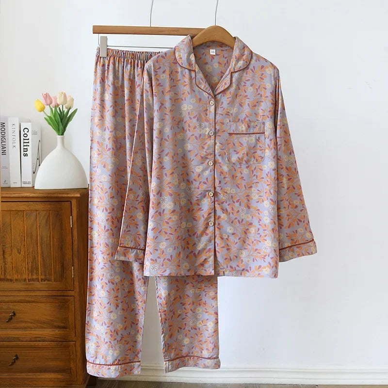 Viscose Pajama Set – Long Sleeve & Trousers