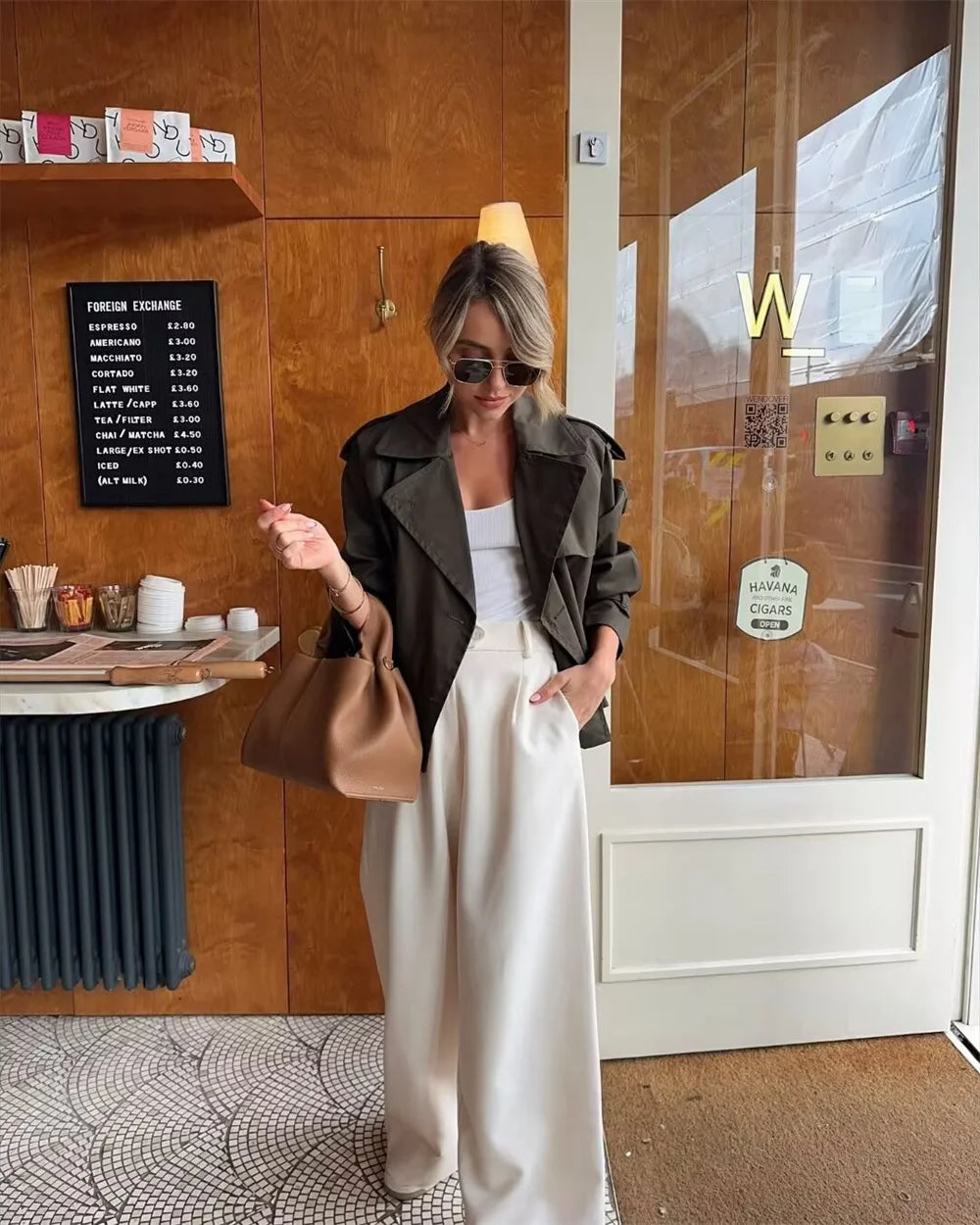 Women’s Vintage Cropped Trench Jacket – Chic Streetwear Coat