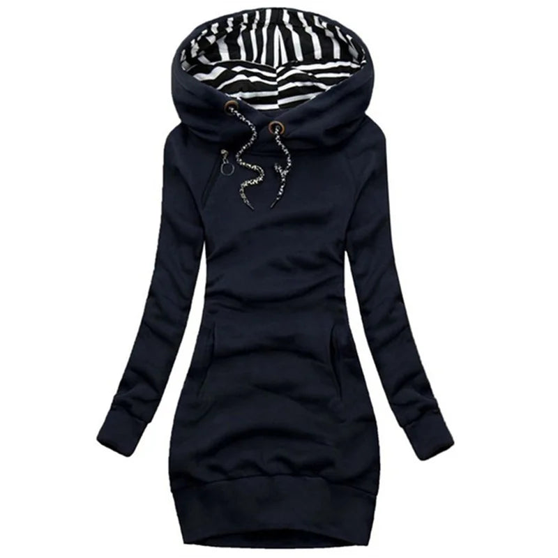 Slim Hooded Hoodie Dress – Long Sleeve