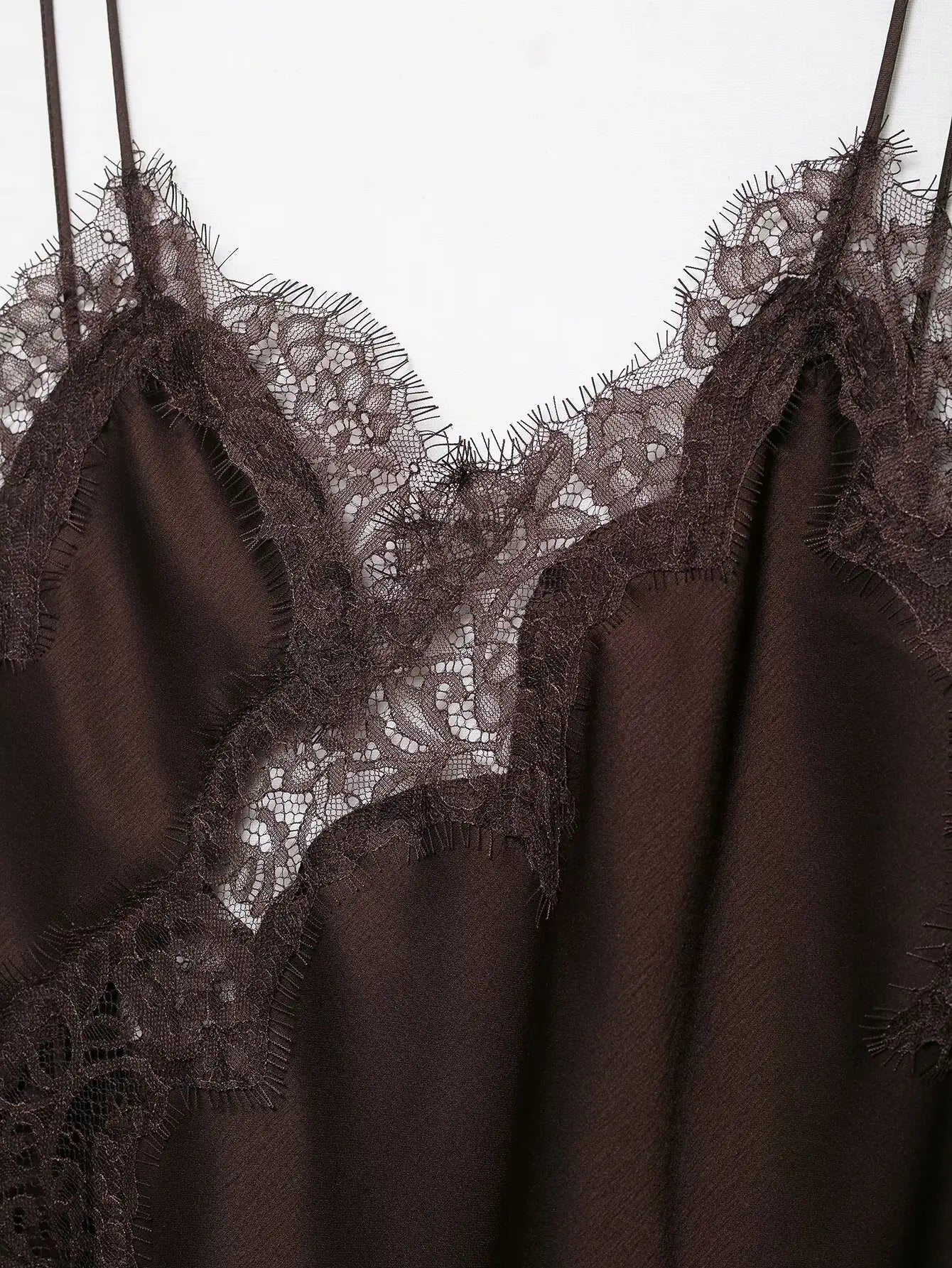 Fashion Lace Hem V-Neck Long Dress