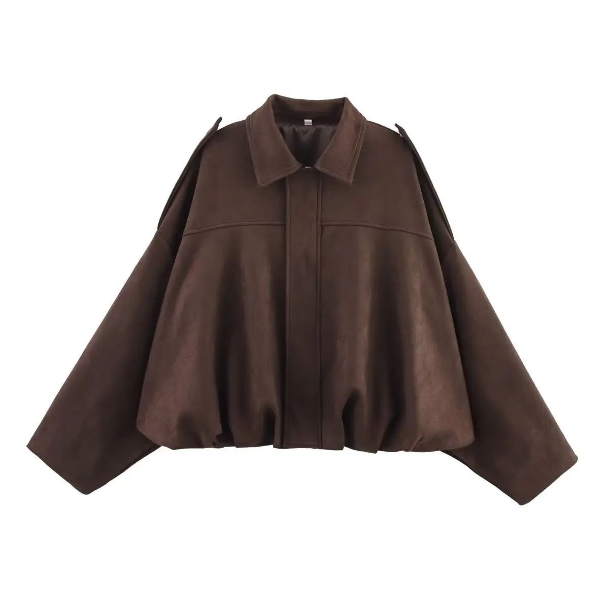 Women’s Suede Oversize Bomber Jacket – Chic Streetwear