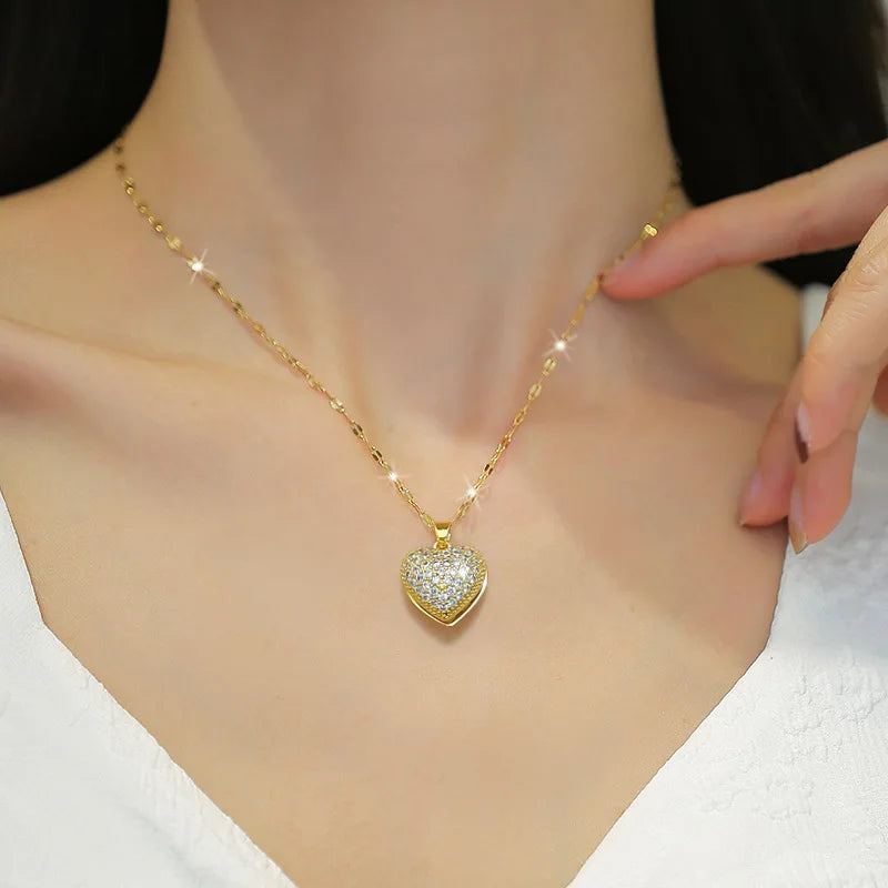 French Shell Pearl Heart Necklace