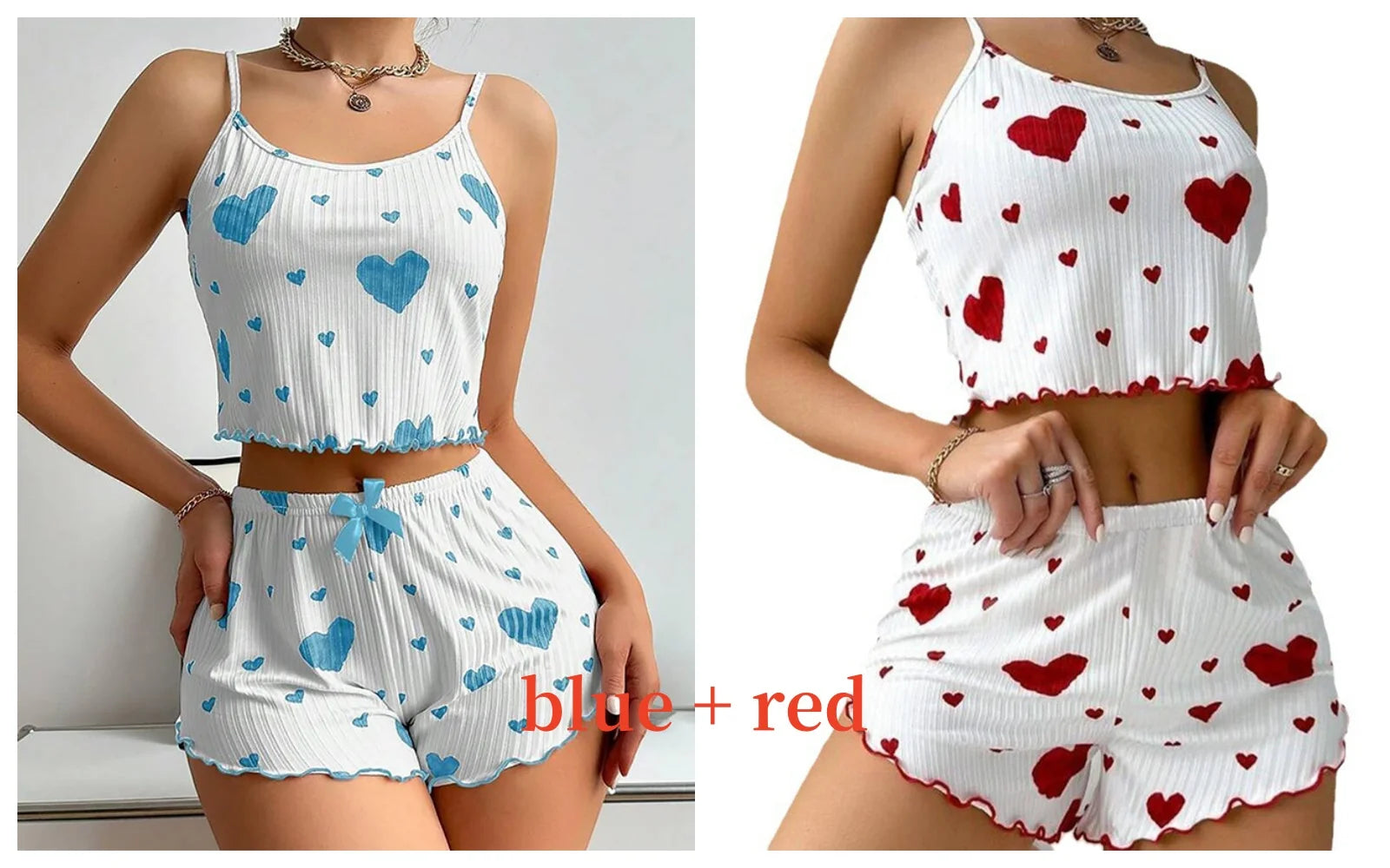 “Ladies’ 2PCS Tank Top & Shorts Pajama Set”